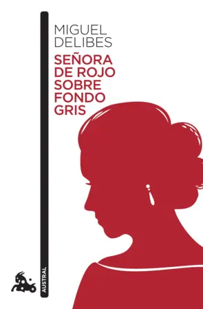 Portada Señora de rojo sobre fondo gris