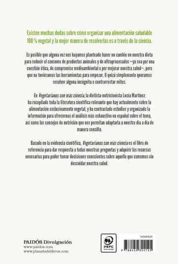 Contraportada Vegetarianos con más ciencia